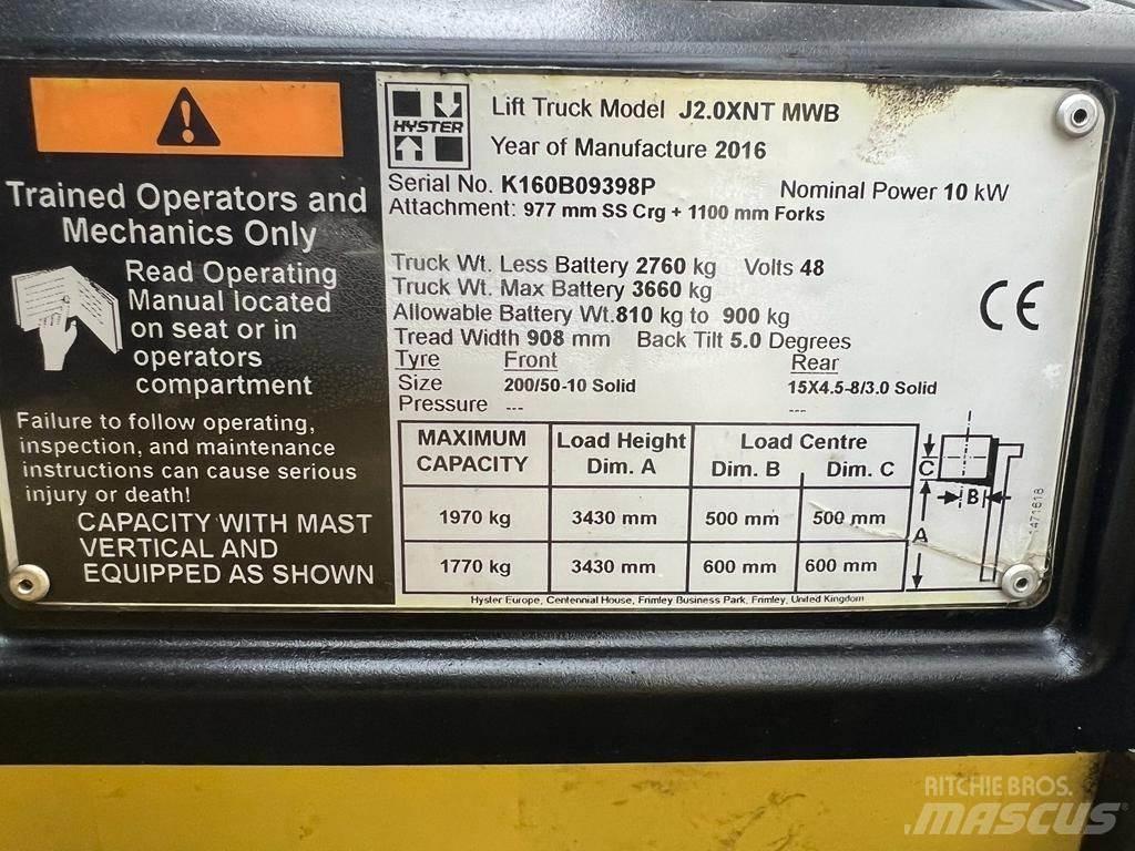 Hyster J 2.0 XNT Električni viličari