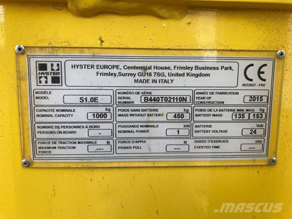 Hyster S 1.0E Ručni električni viličar