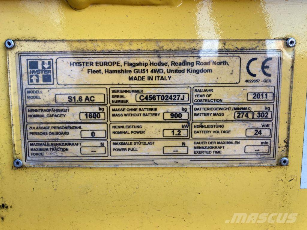 Hyster S 1.6 AC Ručni električni viličar