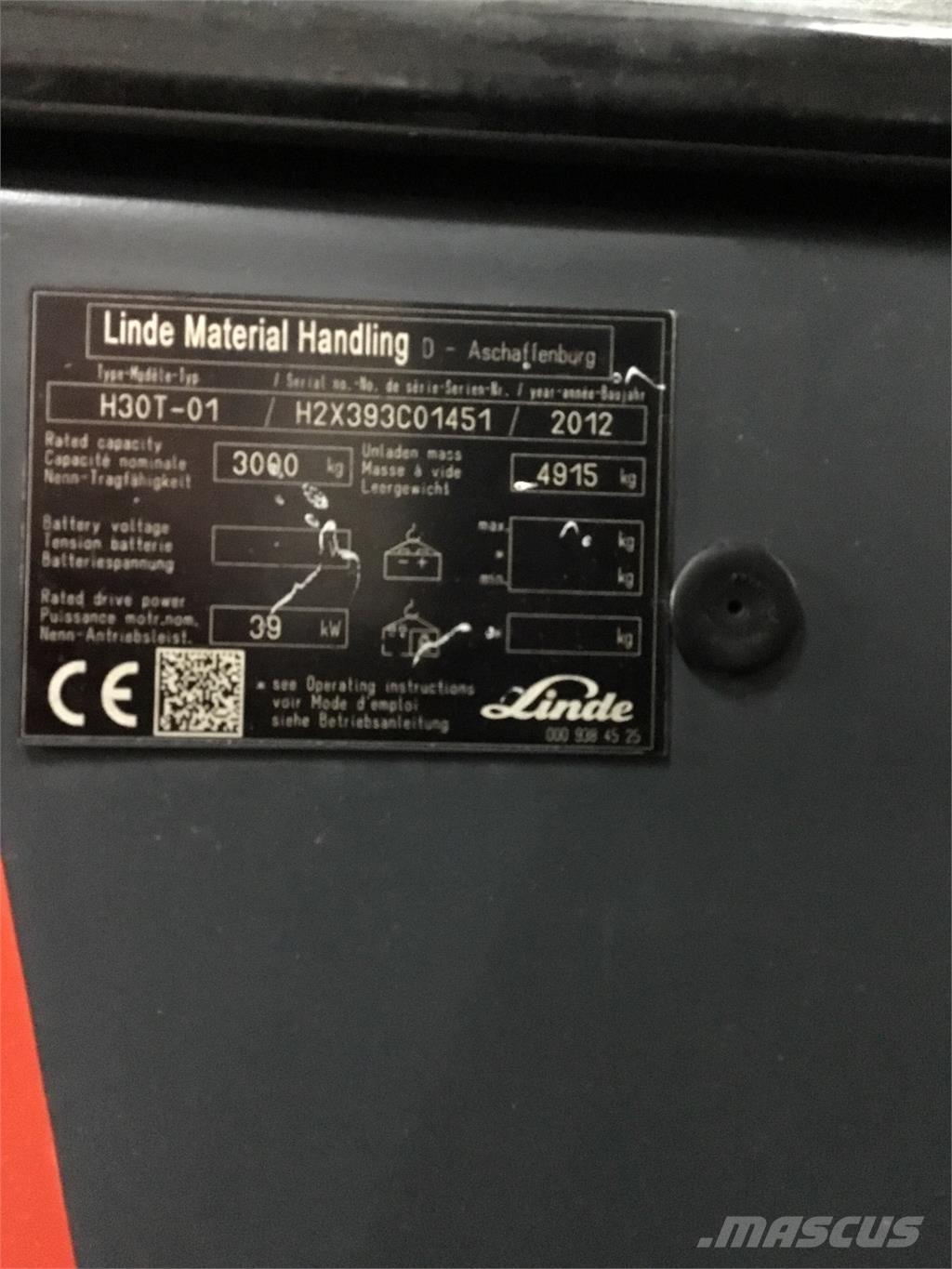 Linde H 30 T 01 Plinski viličari