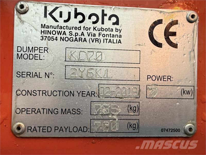 Kubota KC70 Demperi za gradilišta
