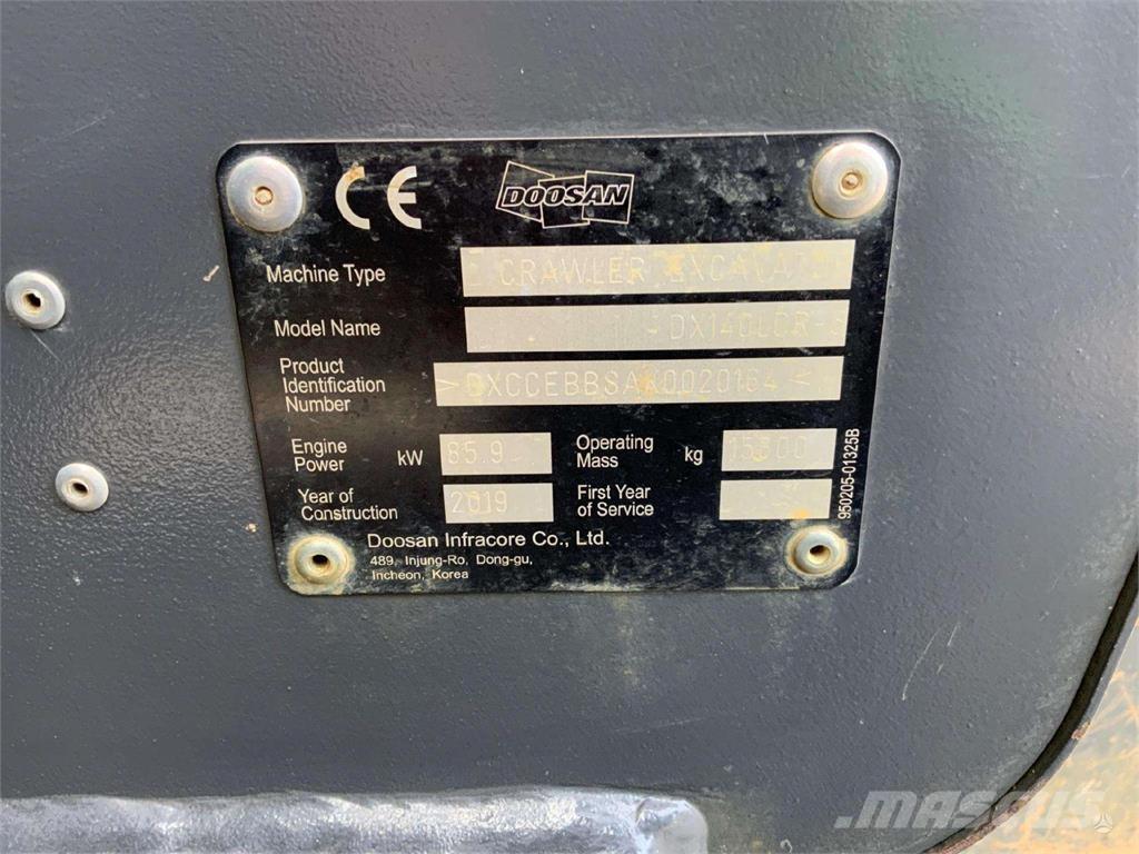 Doosan DX140 LCR Bageri gusjeničari