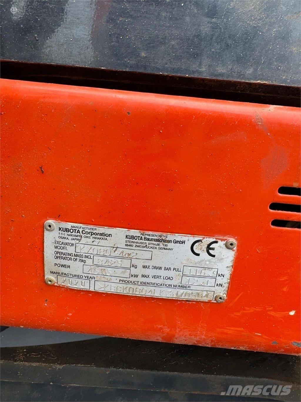 Kubota KX080-4a2 Bageri gusjeničari