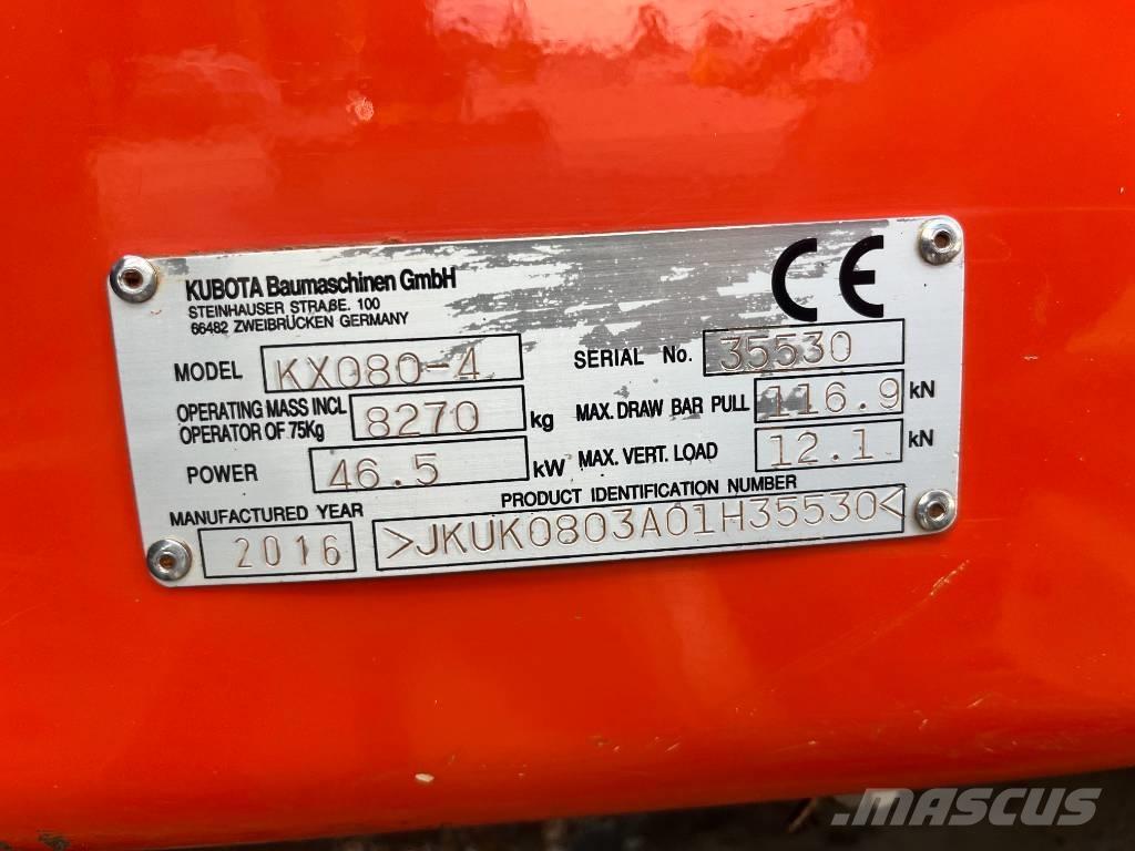 Kubota KX 080-4 Midi bageri 7t – 12t