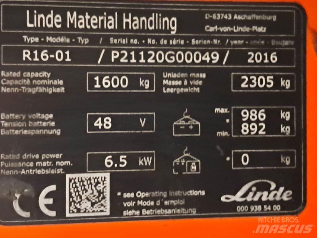 Linde R16-01 Viličari sa pomičnim stupom