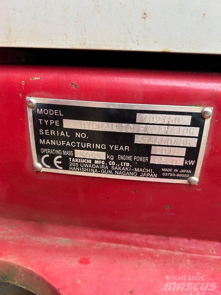 Takeuchi TB 2150 Bageri gusjeničari