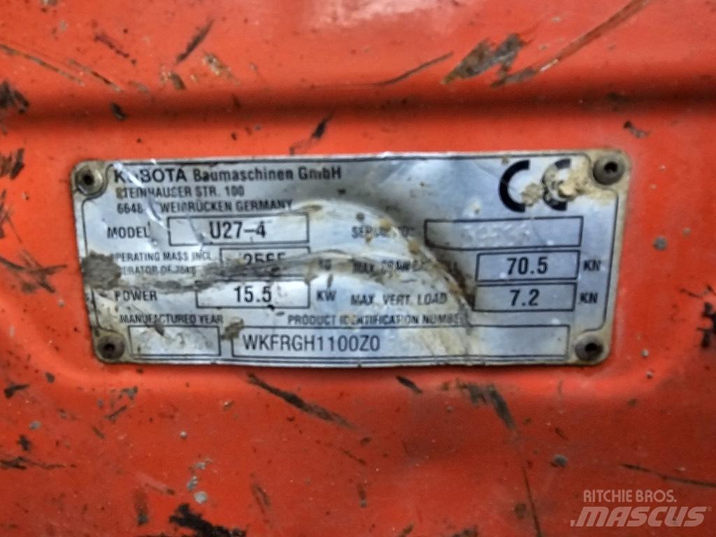 Kubota U 27-4 Mini bageri <7t