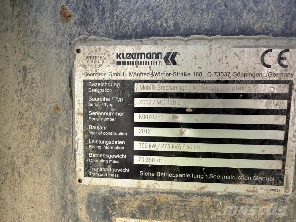 Kleemann MC120Z Mobilne drobilice