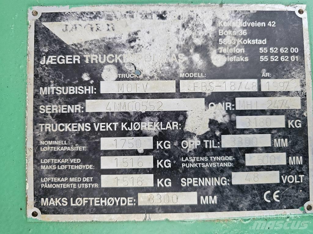Mitsubishi FBS 18/48 Električni viličari