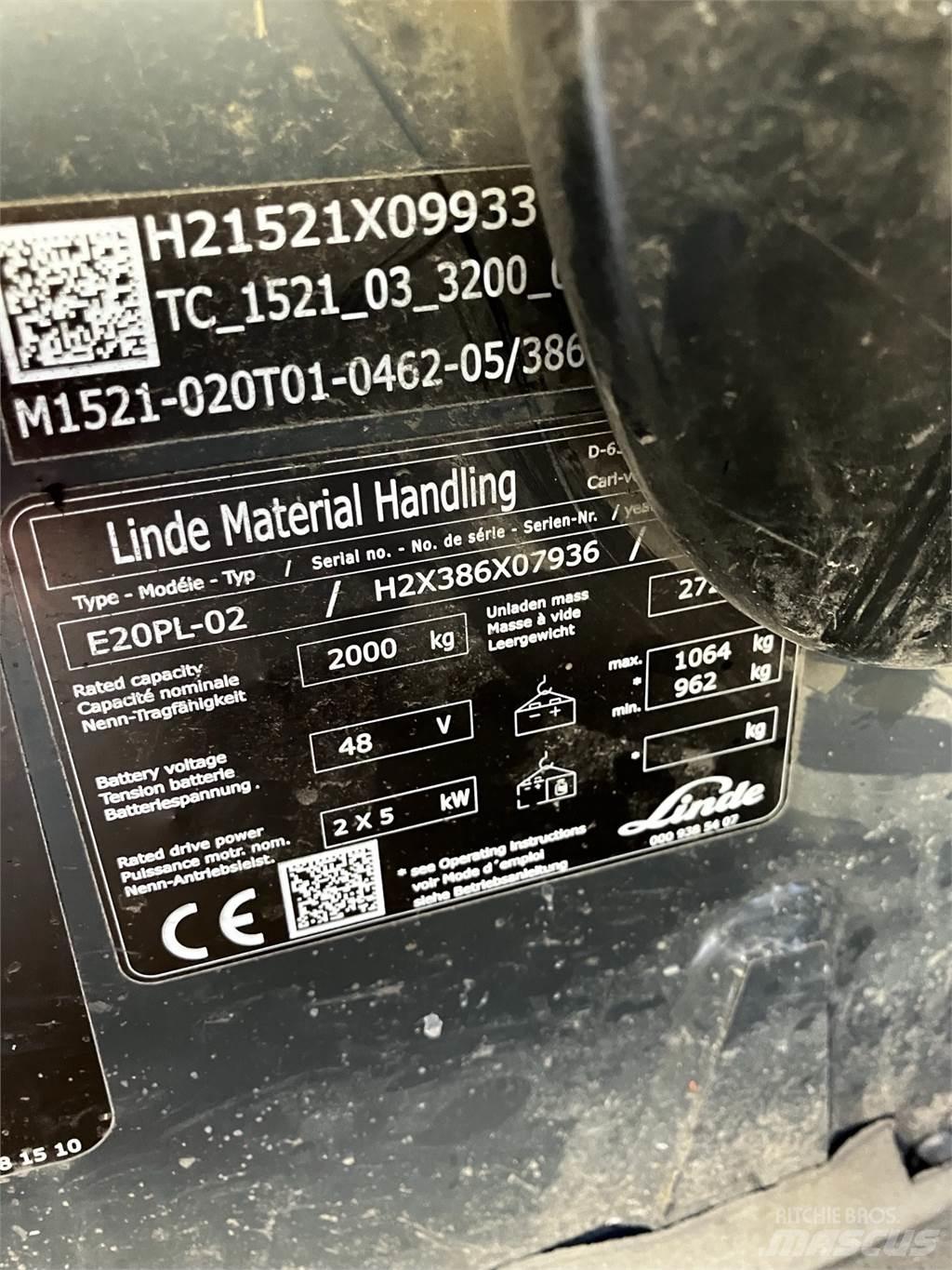 Linde E20PL Električni viličari