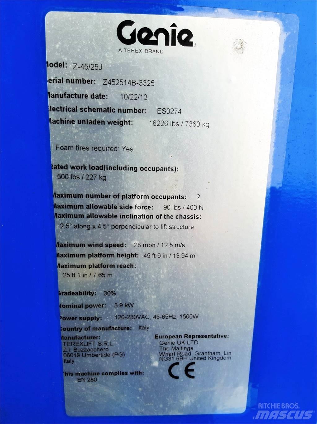 Genie Z45 25JDC Zglobne podizne platforme
