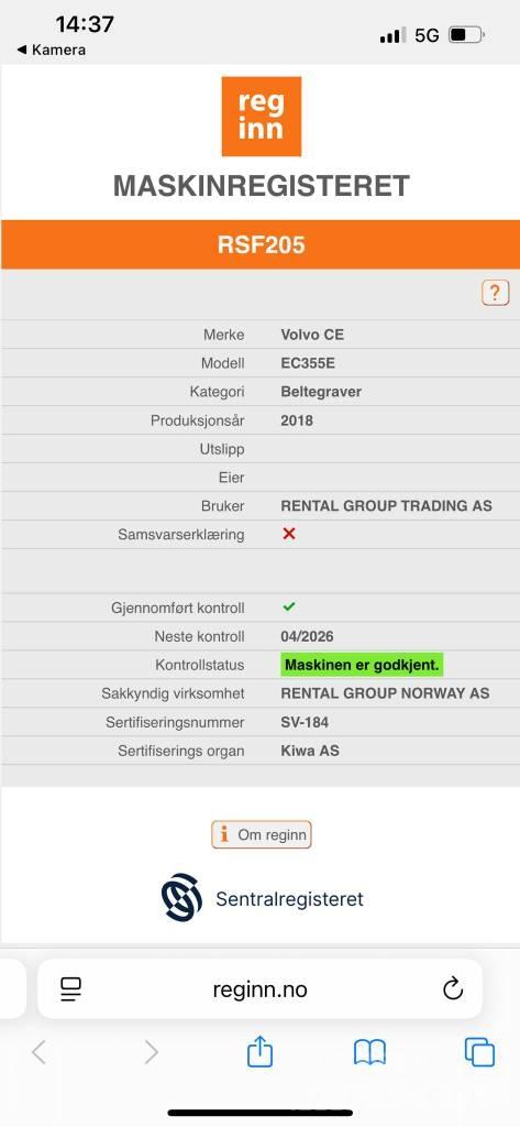 Volvo ECR355EL Bageri gusjeničari