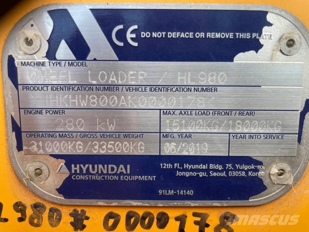 Hyundai HL 980 Utovarivači na kotačima