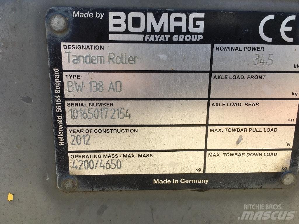 Bomag BW 138 AD Valjci sa dvojnim bubnjem