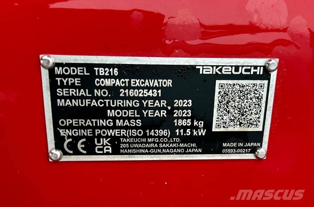 Takeuchi TB 216A V4 Mini bageri <7t