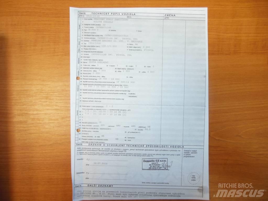 CAT M 316 D Bageri na kotačima