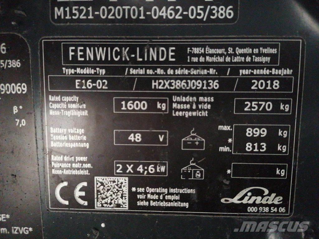 Linde E16-02 Električni viličari