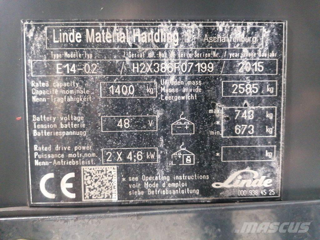 Linde E14-02 Električni viličari