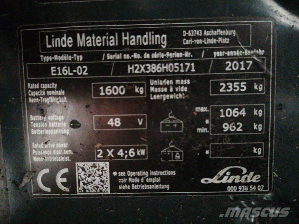 Linde E16L-02 Električni viličari