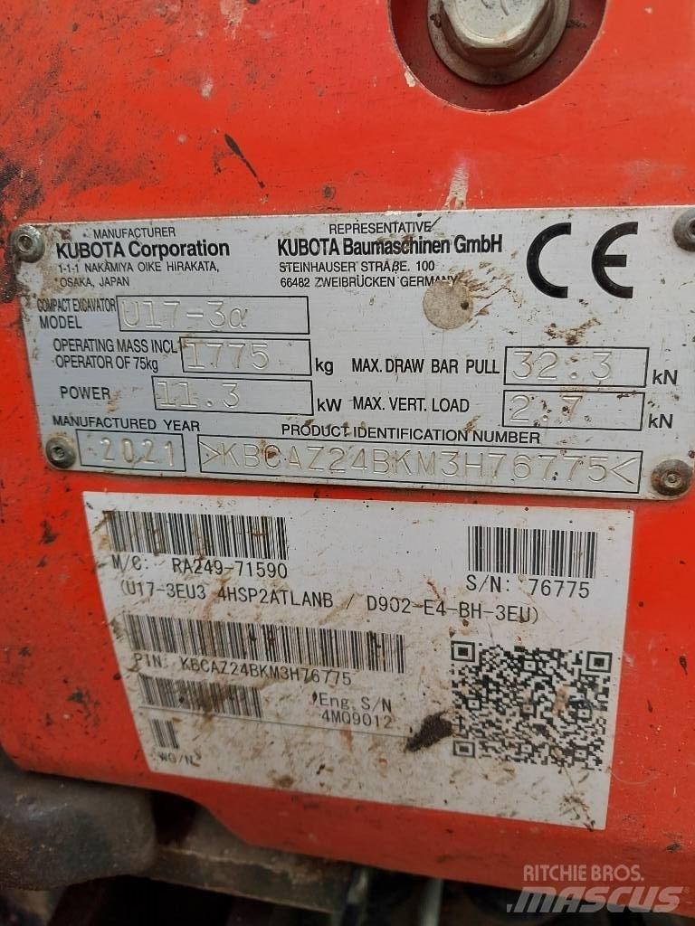 Kubota U 17-3N Mini bageri <7t