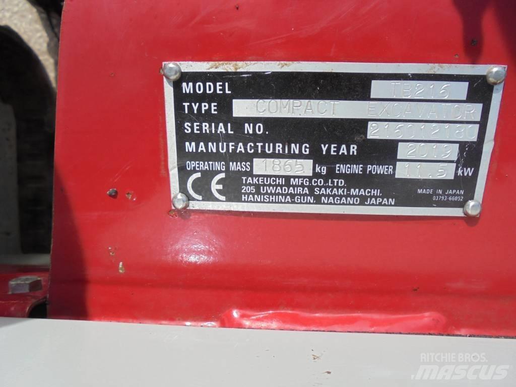 Takeuchi TB216 Mini bageri <7t