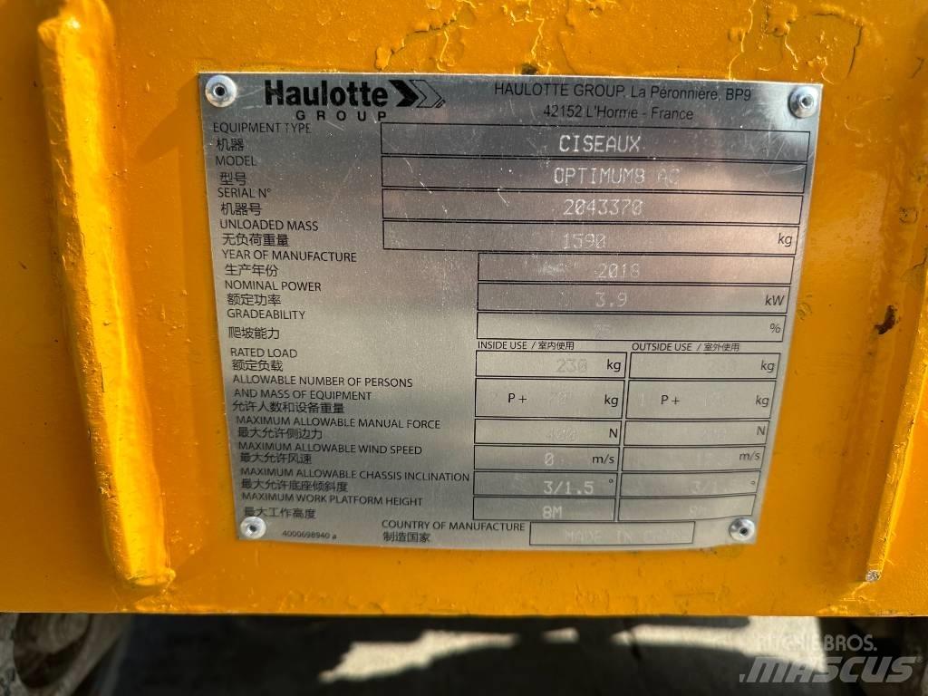 Haulotte OPTIMUM 8 Škaraste platforme