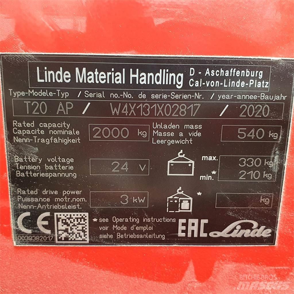 Linde T20AP kurz Nisko podizni električni viličar