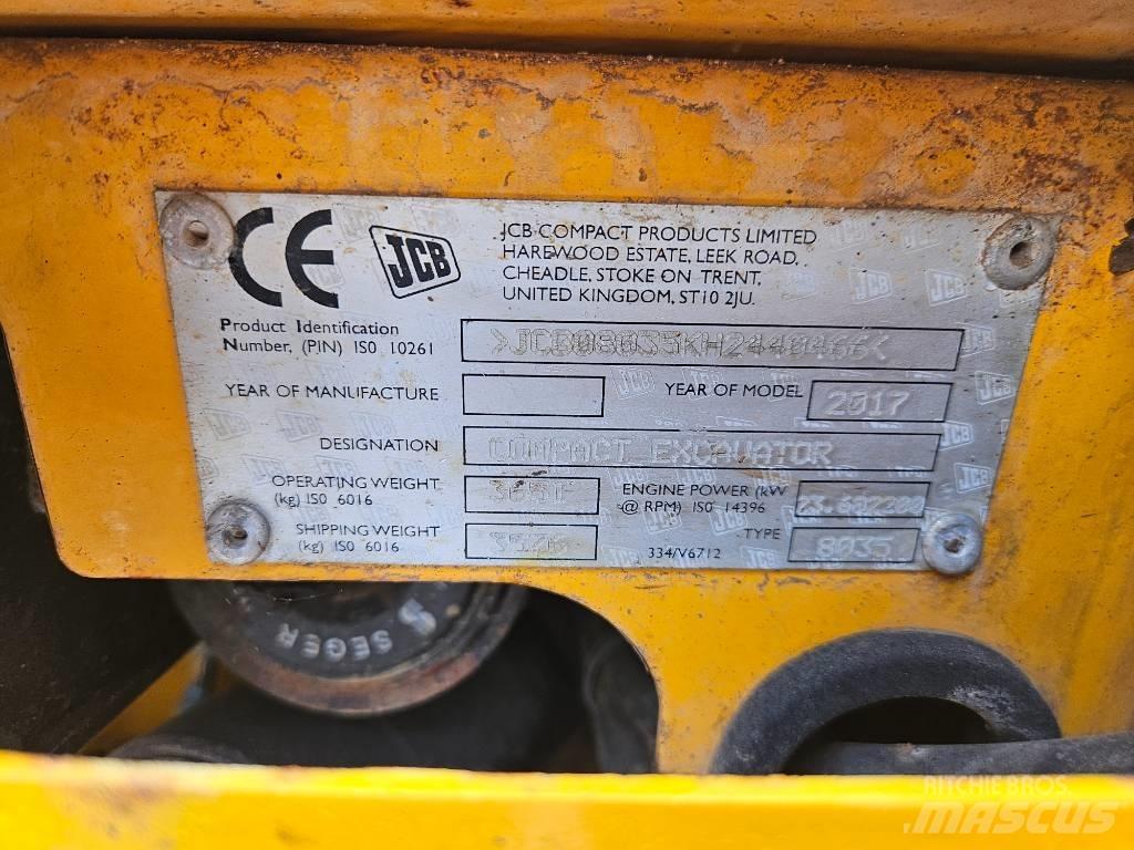 JCB 8035 ZTS + QH Mini bageri <7t