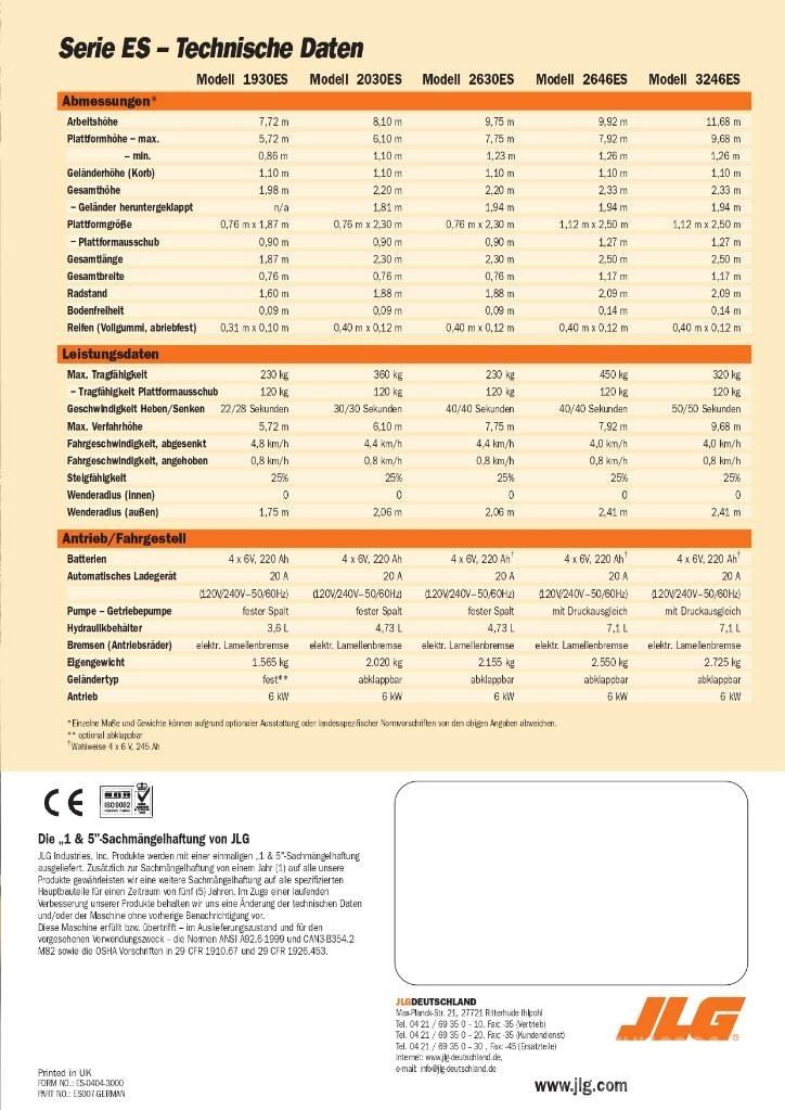 JLG 2030 ES Škaraste platforme