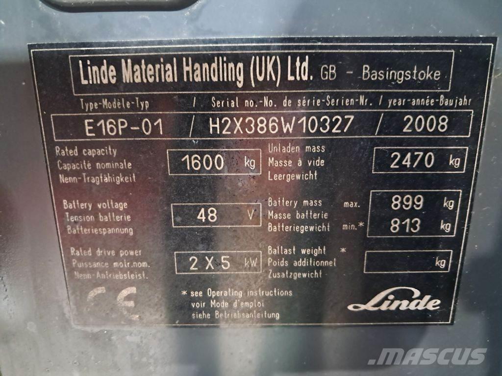 Linde E16P-01 Električni viličari