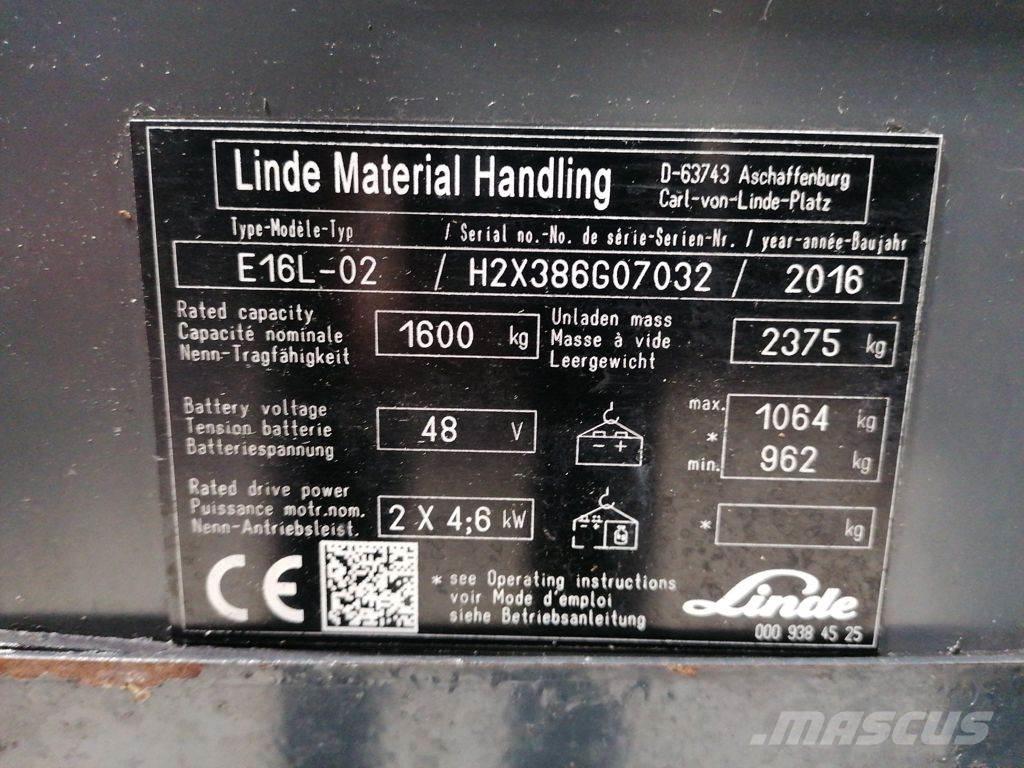 Linde E16L-02 Električni viličari