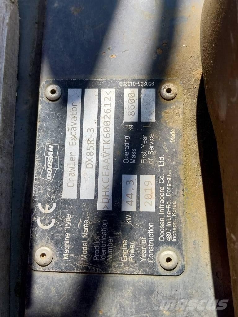 Doosan DX 85 R-3 Midi bageri 7t – 12t