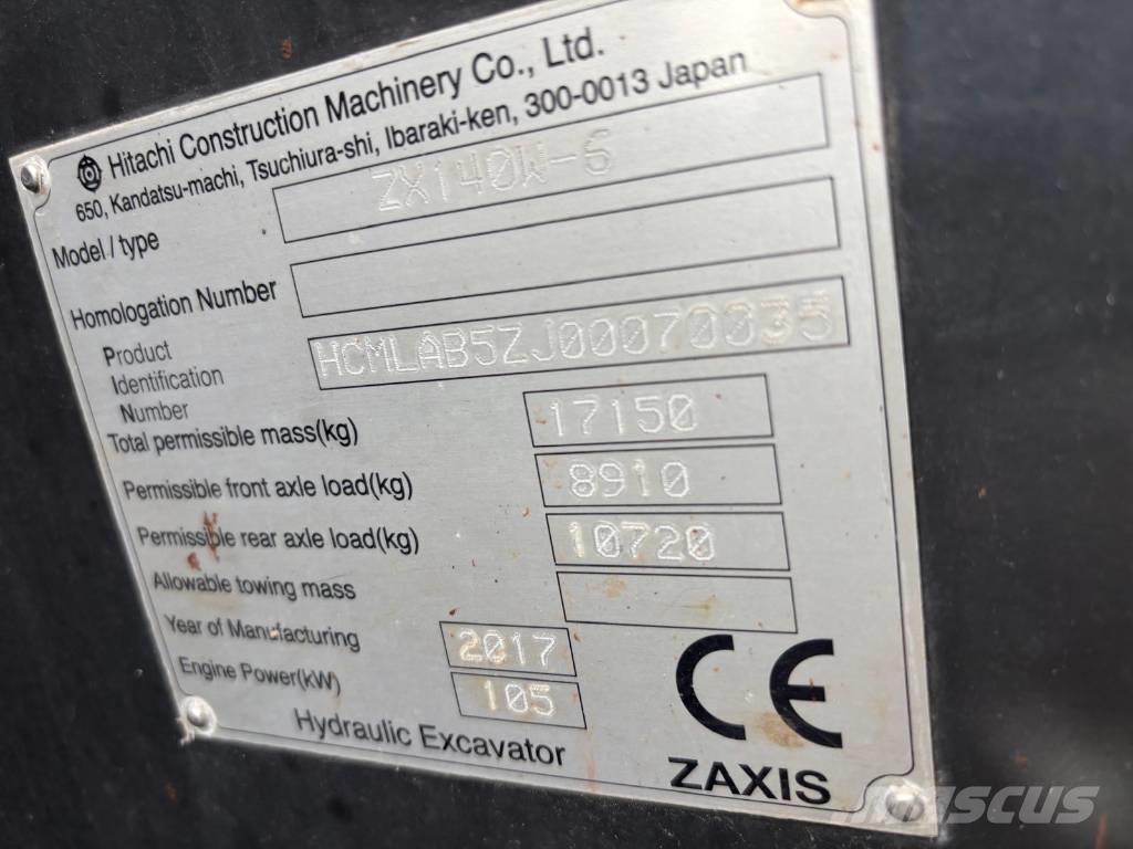 Hitachi ZX 140 W-6 Bageri na kotačima