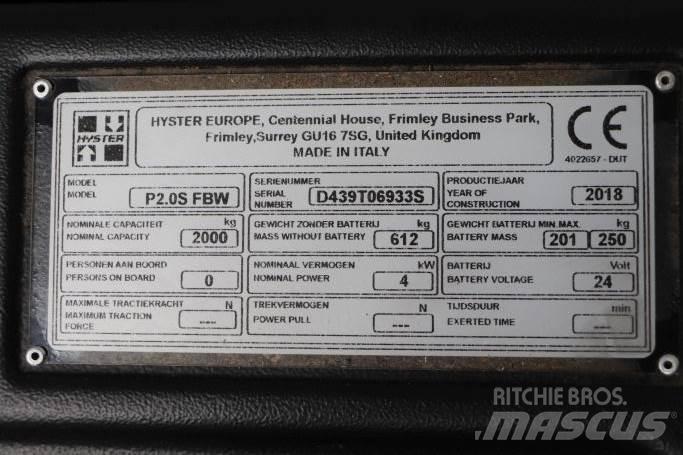 Hyster P2.0S Nisko podizni električni viličar