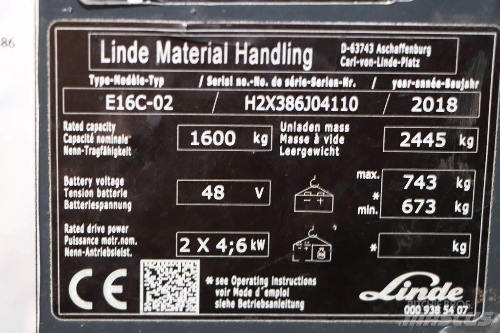 Linde E16C-02 Električni viličari