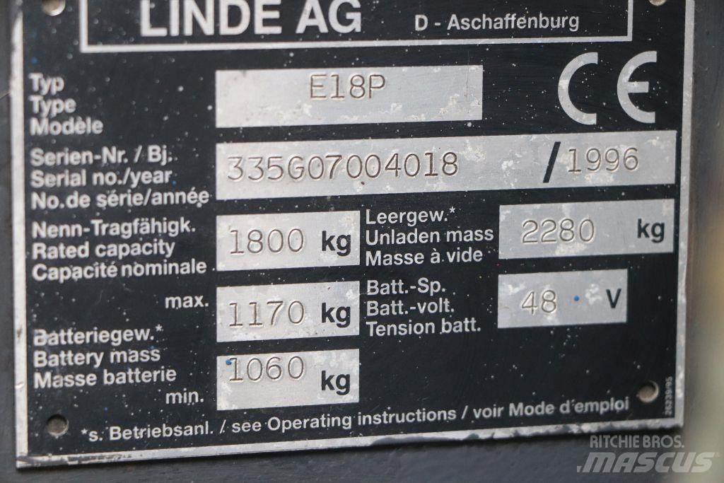 Linde E18P Električni viličari