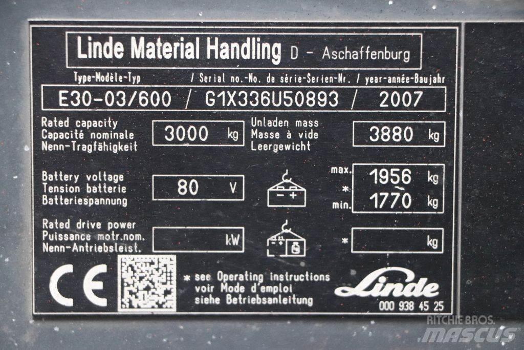 Linde E30S-03/600 Električni viličari