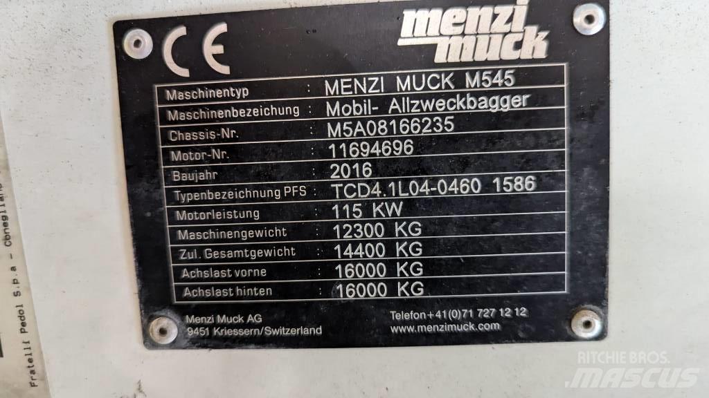 Menzi Muck M545 Bageri na kotačima