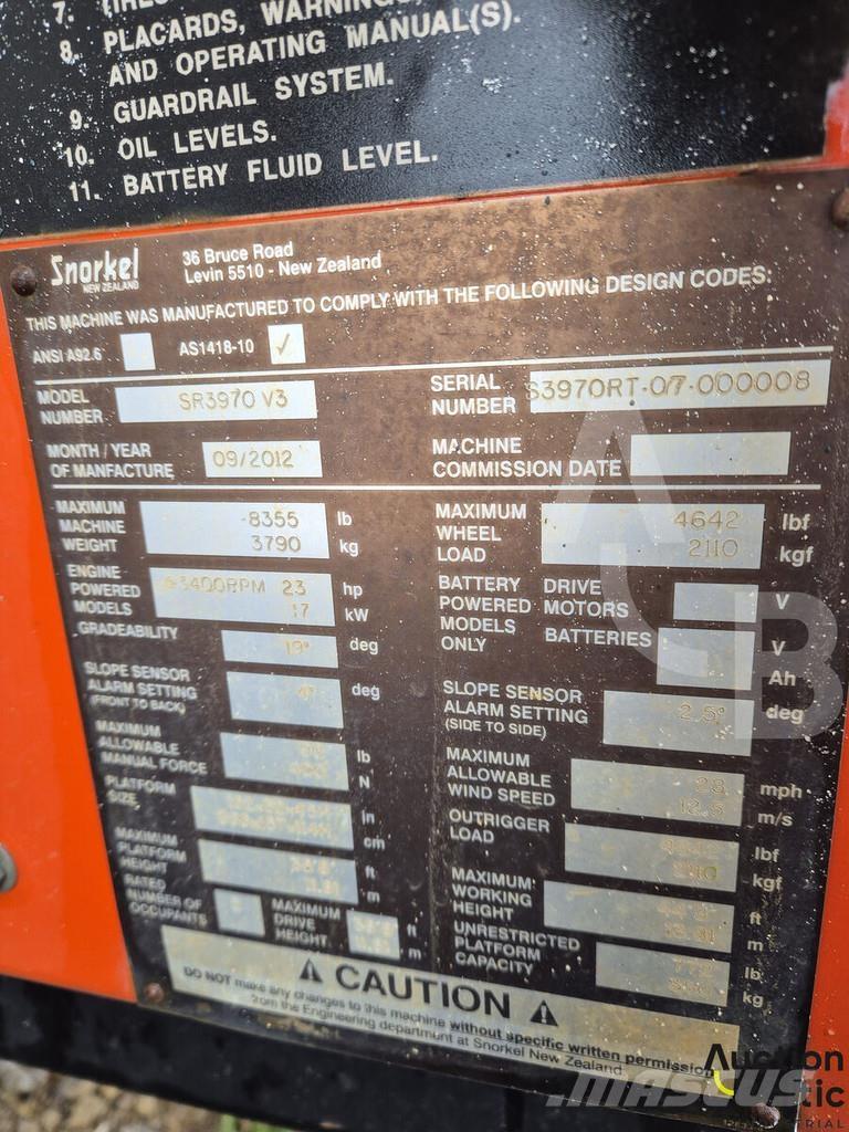 Snorkel S3970RT Škaraste platforme