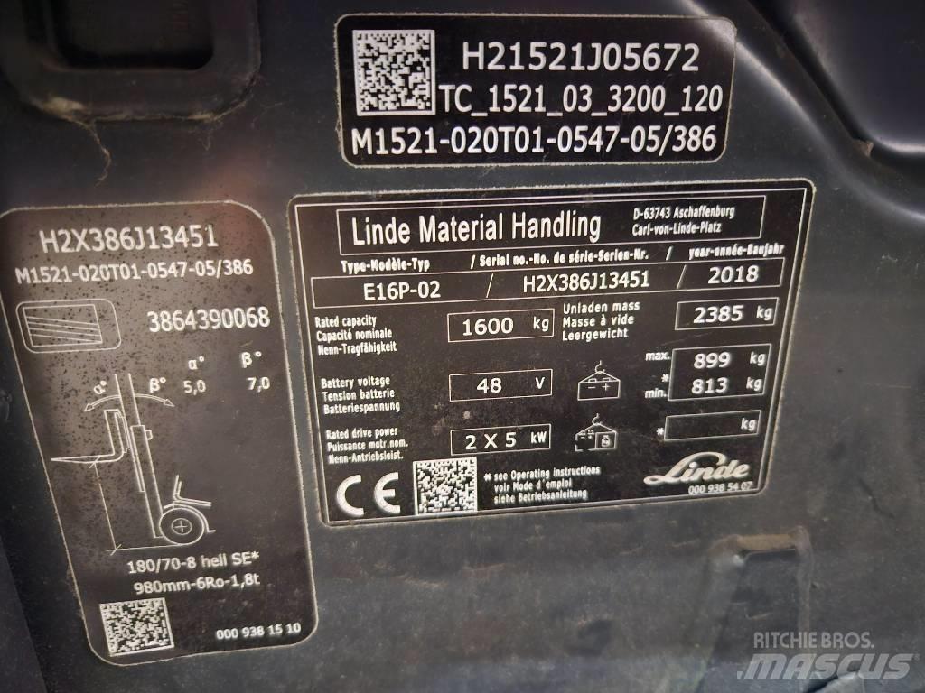Linde E16P Električni viličari