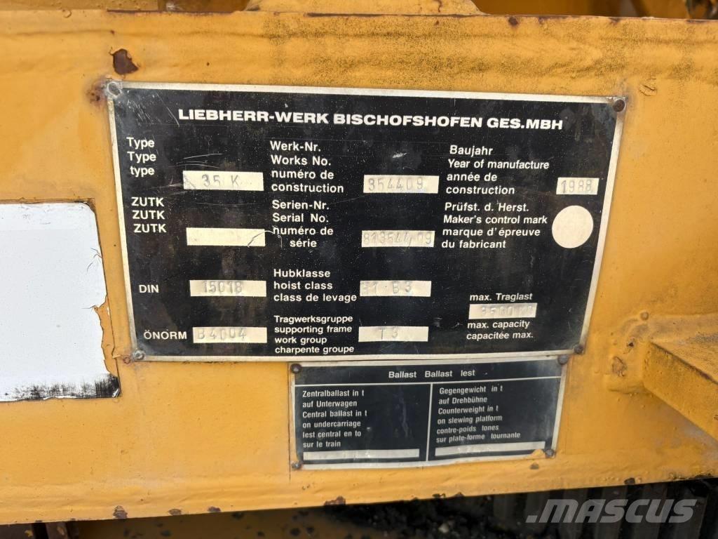 Liebherr 35 K Toranjski kranovi