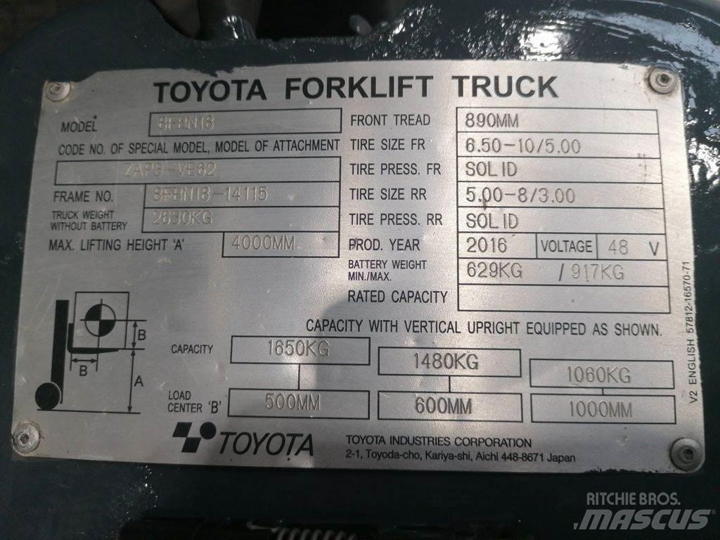 Toyota 8FBN18 Električni viličari