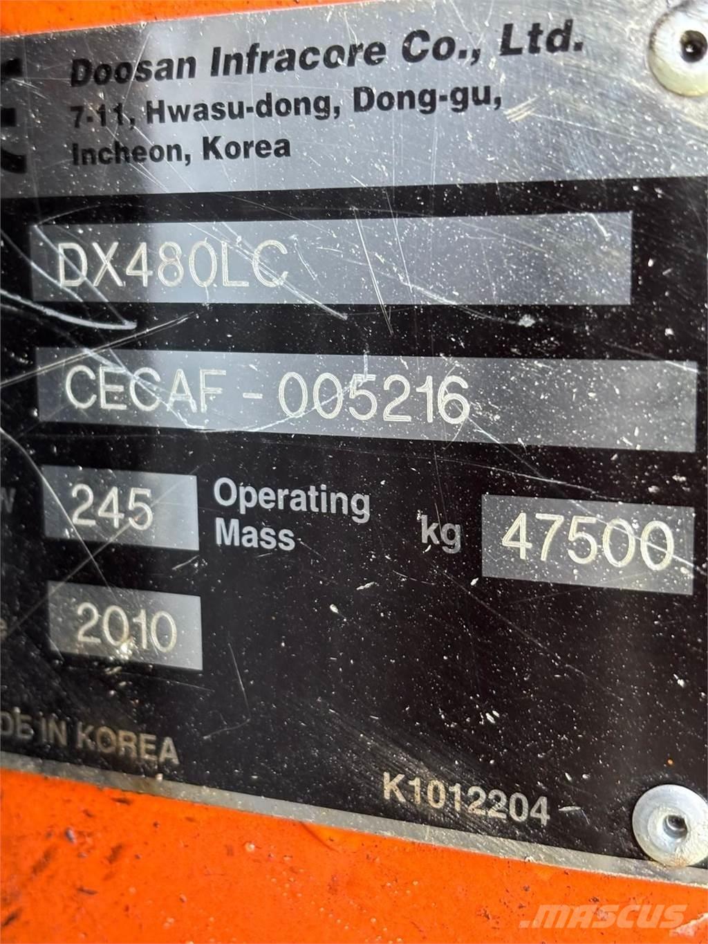Doosan DX480LC Bageri gusjeničari