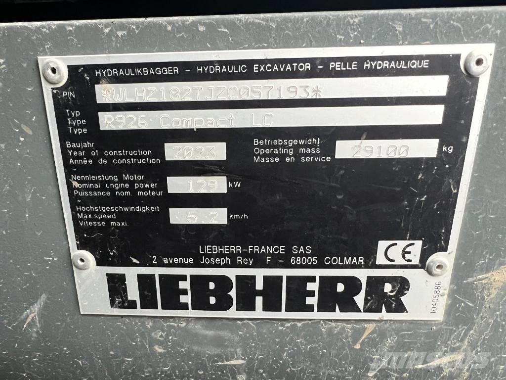 Liebherr R926 Comp Bageri gusjeničari