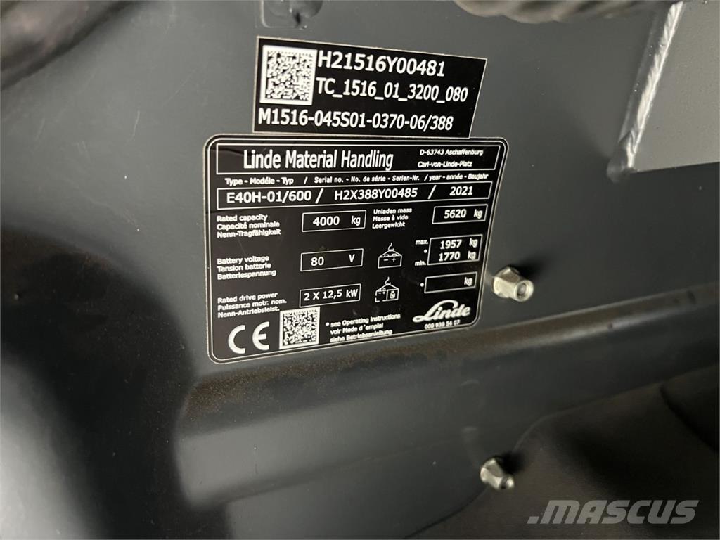 Linde E 40H-01 / 600 Električni viličari