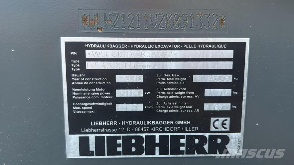 Liebherr LH 40C EW Bageri za manipuliranje materijalom / otpadom