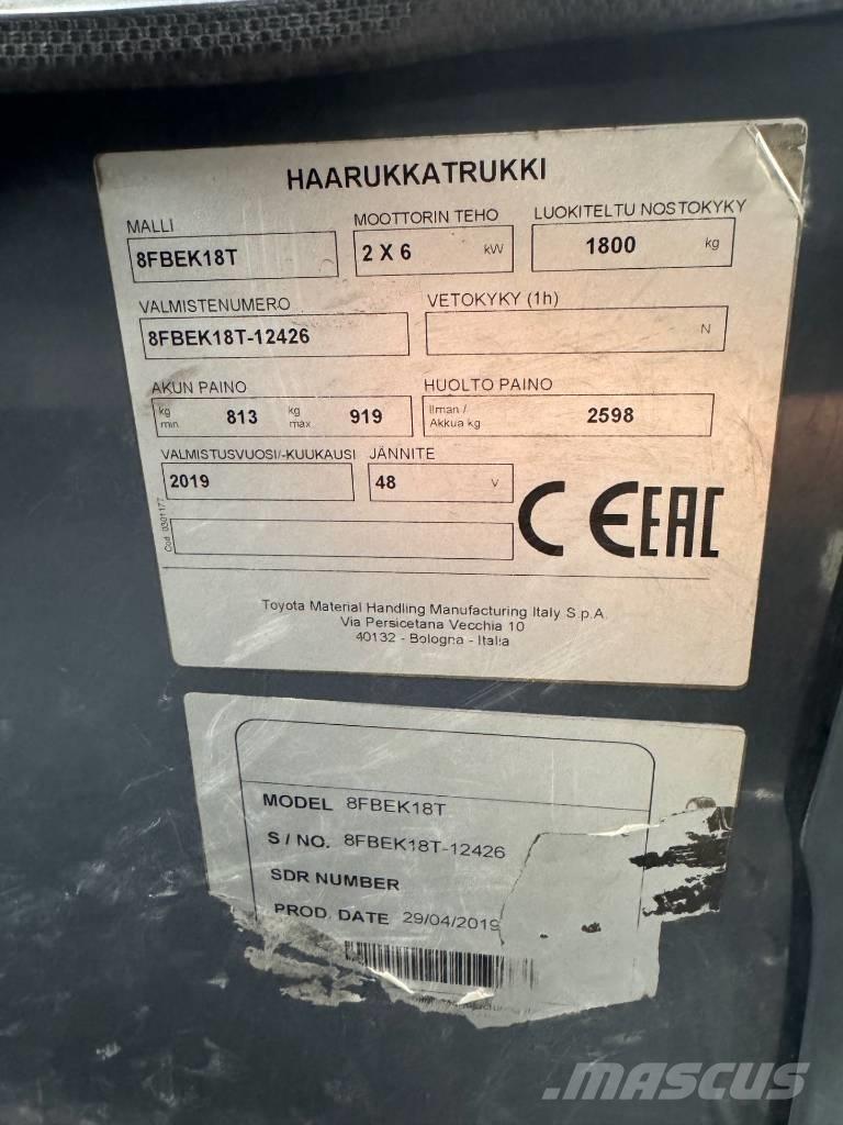 Toyota 8 FBEK 18 T Električni viličari