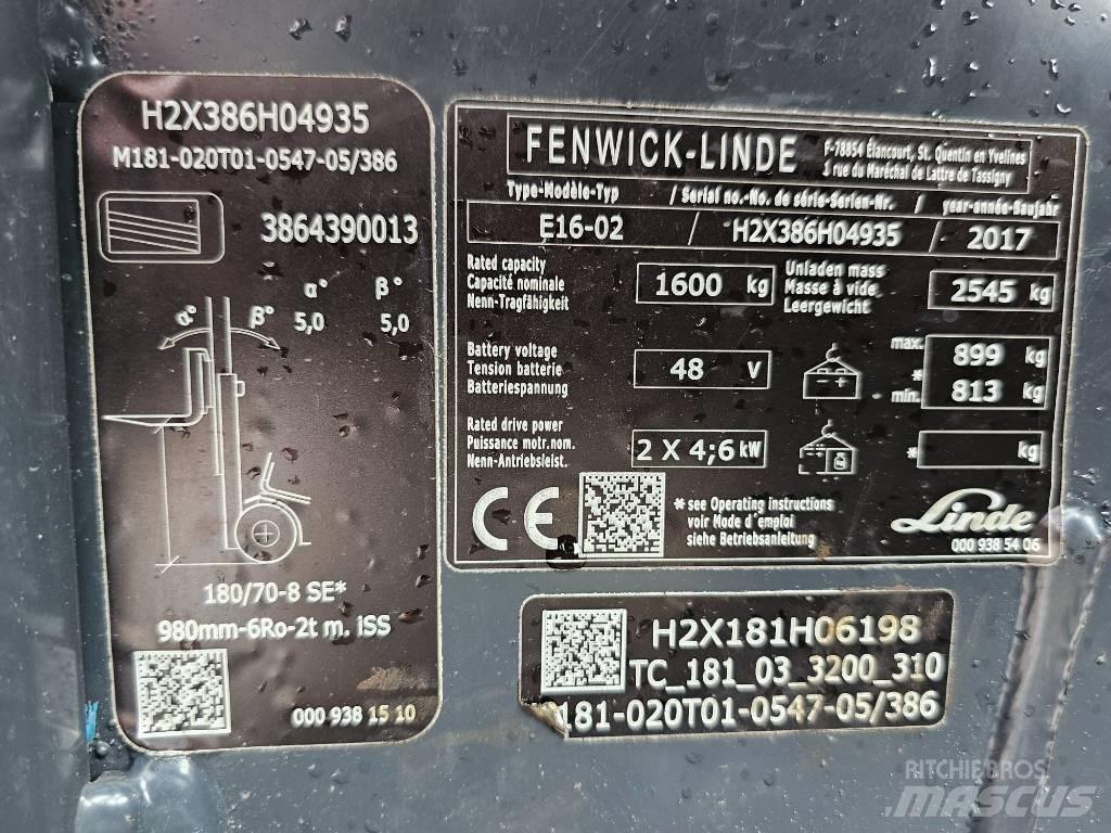 Linde E16 -02 Električni viličari