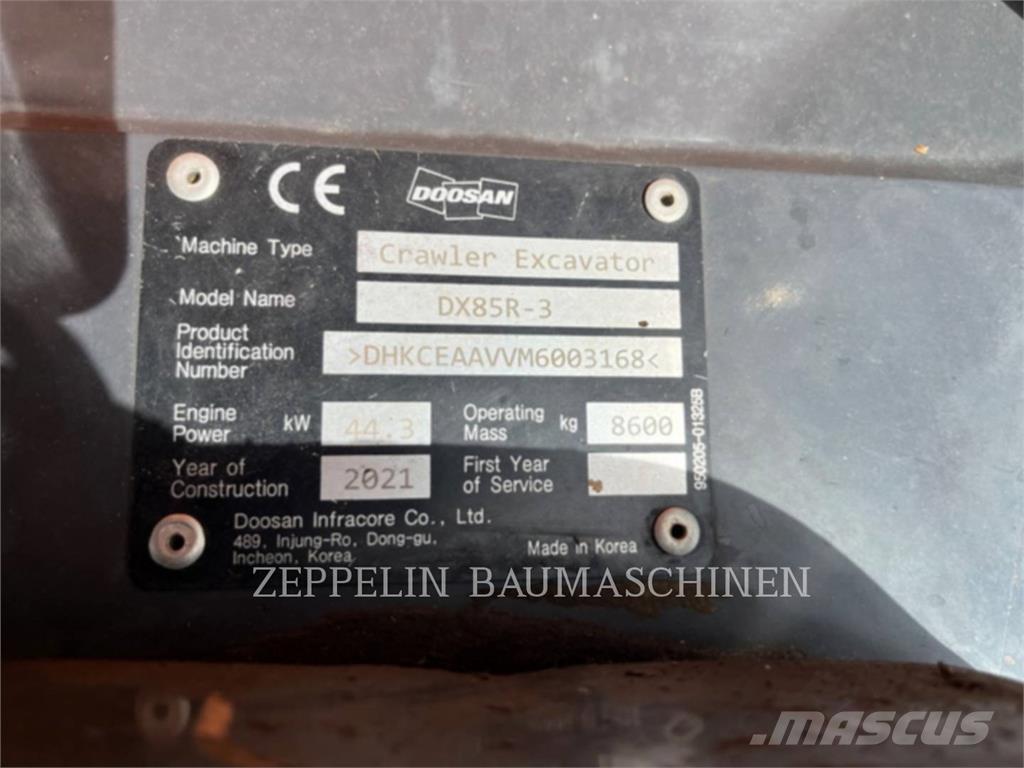 Doosan DX85R-3 Bageri gusjeničari