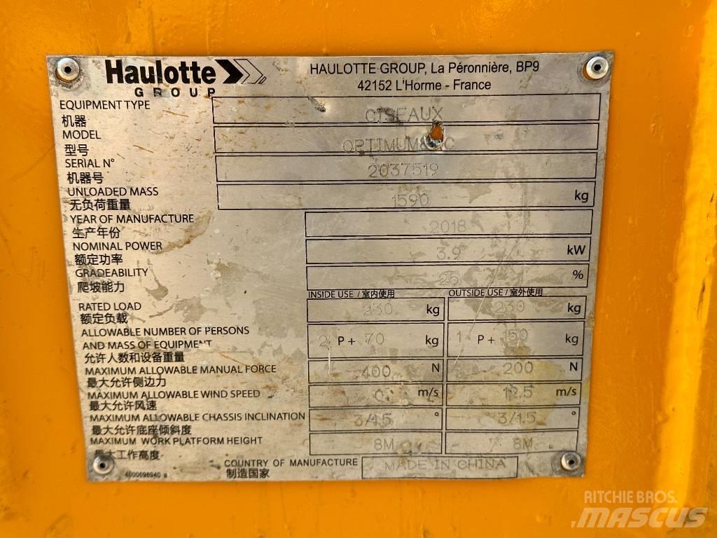 Haulotte OPTIMUM 8 Škaraste platforme